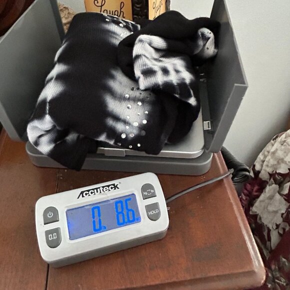 INc Womens Top Small Black White Tie Dye Sequins Retro Rave Geometric Y2K 17112 - Picture 7 of 7